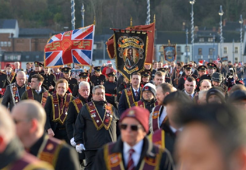 An Apprentice Boys parade in Derry. Picture by Margaret McLaughlin