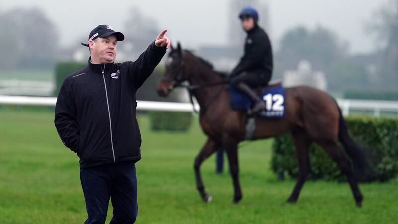 Gordon Elliott on the gallops at Cheltenham Racecourse, ahead of the 2024 Cheltenham Festival, which begins tomorrow. Picture date: Monday March 11, 2024. PA Photo. See PA story RACING Cheltenham. Photo credit should read: David Davies/PA Wire.

RESTRICTIONS: Use subject to restrictions. Editorial use only, no commercial use without prior consent from rights holder.