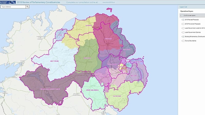 A screengrab of the Boundary Commission&#39;s revised proposals for Northern Ireland. Picture by Boundary Commission for Northern Ireland/PA Wire 