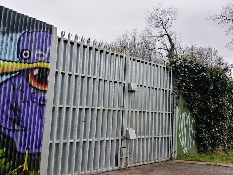 The large gate along a peace wall which divides Alexandra Park  in north Belfast remained closed for eight weeks during the coronavirus pandemic