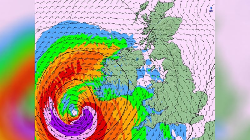 &nbsp;Picture from Met &Eacute;ireann on Twitter at 9am shows the path the storm is taking