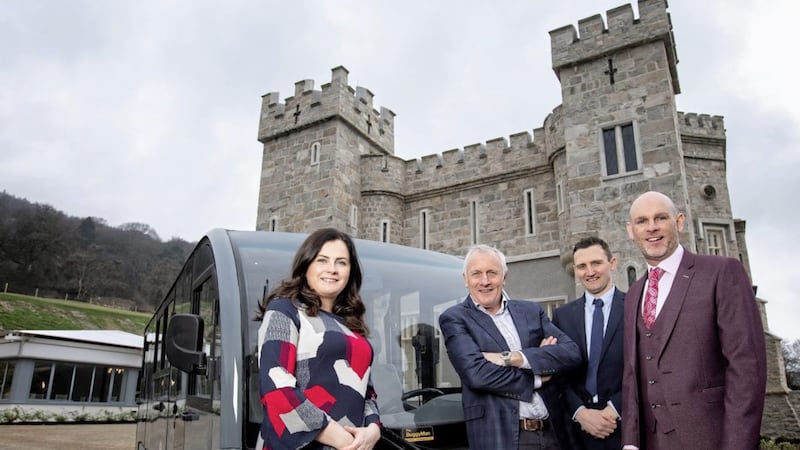 Killeavy Castle Estate owner Mick Boyle (second left) with First Trust Bank&#39;s Clare Clarke (relationship manager) and Gary Flynn (business acquisition manager) and estate general manager Jason Foody 