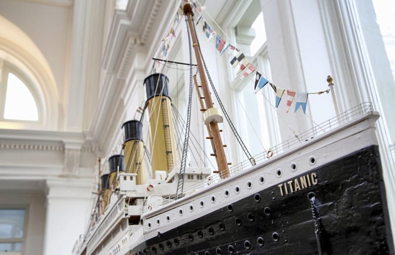 A model of the Titanic ship housed with the Harland Bar. Picture by Darren Kidd/ Press Eye 