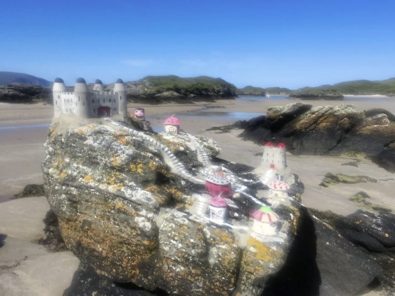 A fairy castle on a beach in Donegal 
