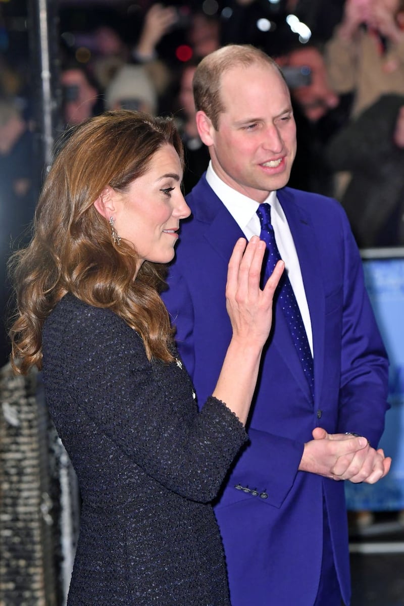 The Duke and Duchess of Cambridge arrive at the Noel Coward Theatre in London to attend a special performance of Dear Evan Hansen