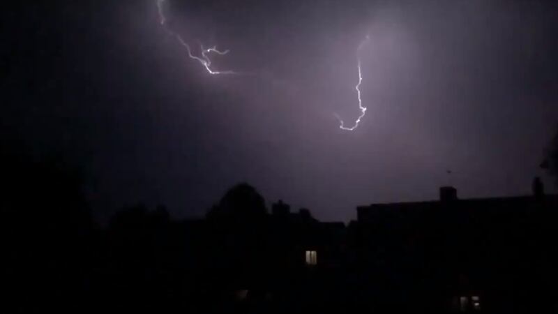 As the UK prepares for what could be its hottest day on record, some areas were hit by thunder and lightning storms.