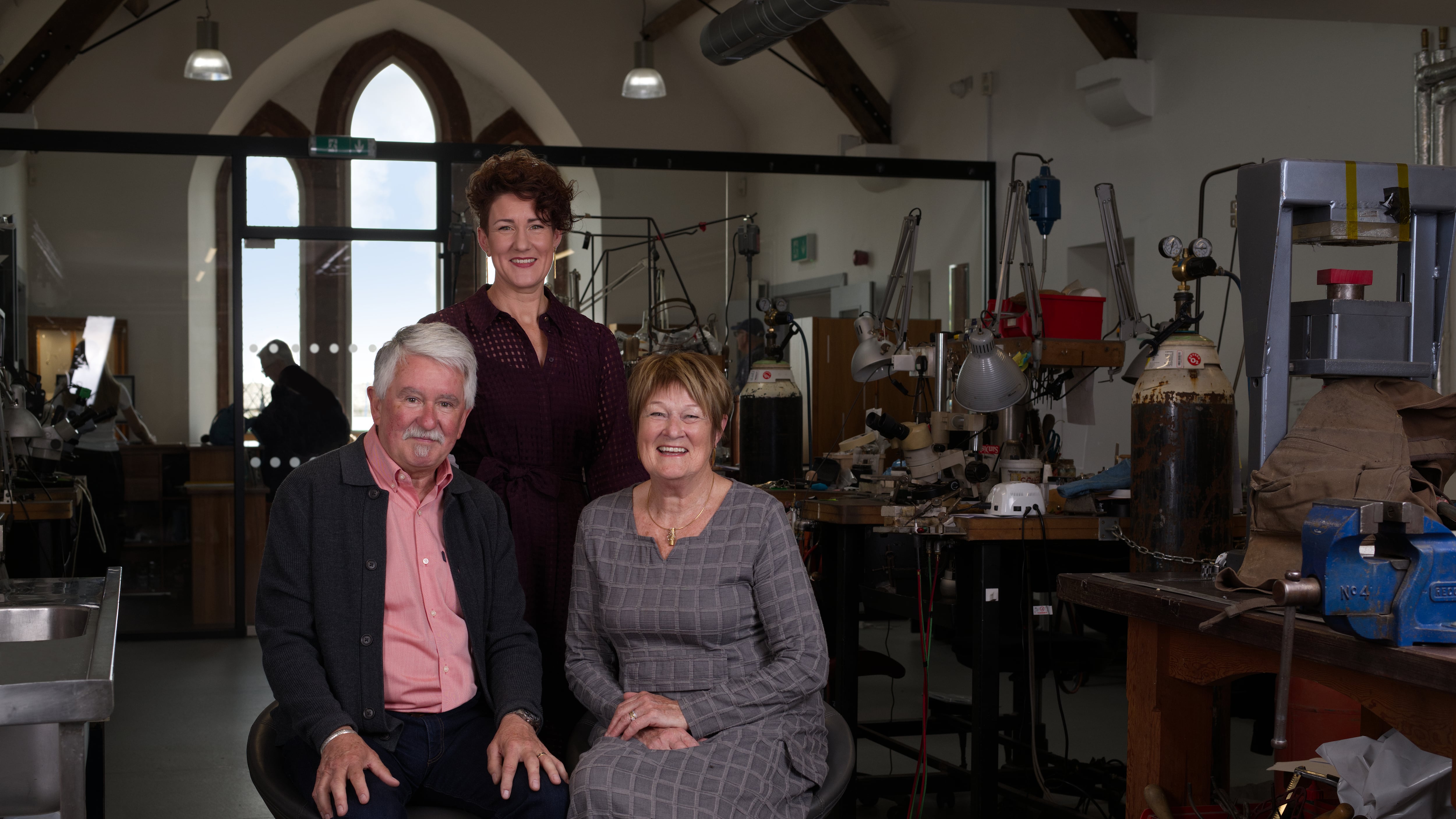 Steensons founders Bill and Christina Steenson with their daughter Brona, who now runs the family business.