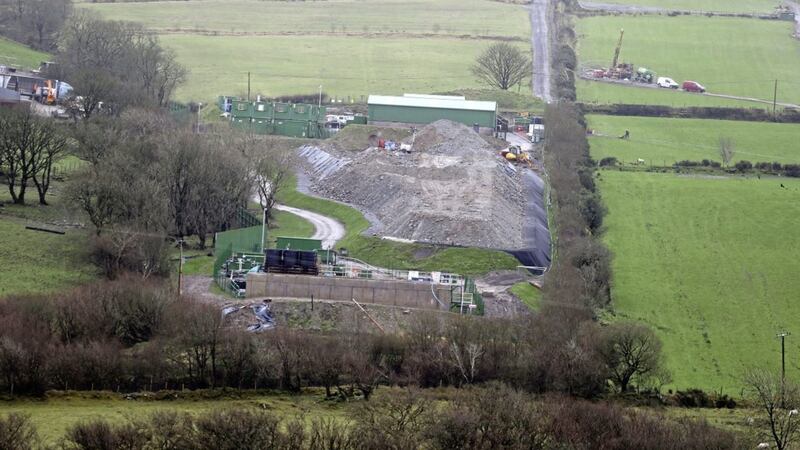 Work at a controversial goldmine in Co Tyrone was stopped for four weeks 