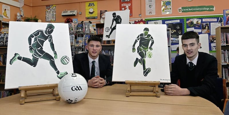 Holy Trinity College pupils Ruairi McHugh and Michael McIlhatton. Picture by Oliver McVeigh 
