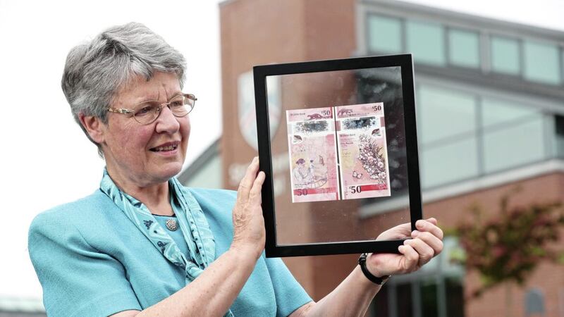 Dame Jocelyn Bell-Burnell with the Ulster Bank &pound;50 note launched last summer 