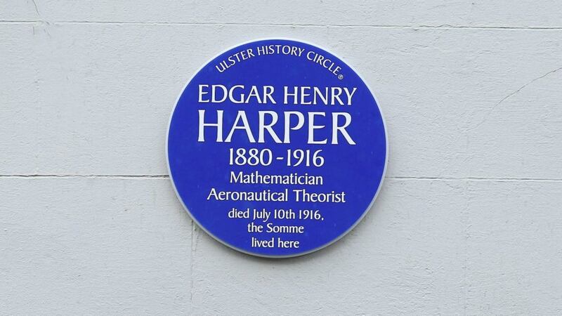 The Ulster History Circle blue plaque to Edgar Henry Harper in Dungannon, Co Tyrone. Picture by Mal McCann 