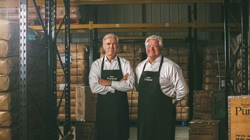 Joint Managing Directors Ross and David Thompson pictured at the Punjana factory celebrating their Great Taste award wins 