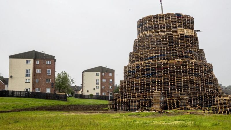 A bonfire in the Redmanville area of Portadown.&nbsp; Picture by PA Wire