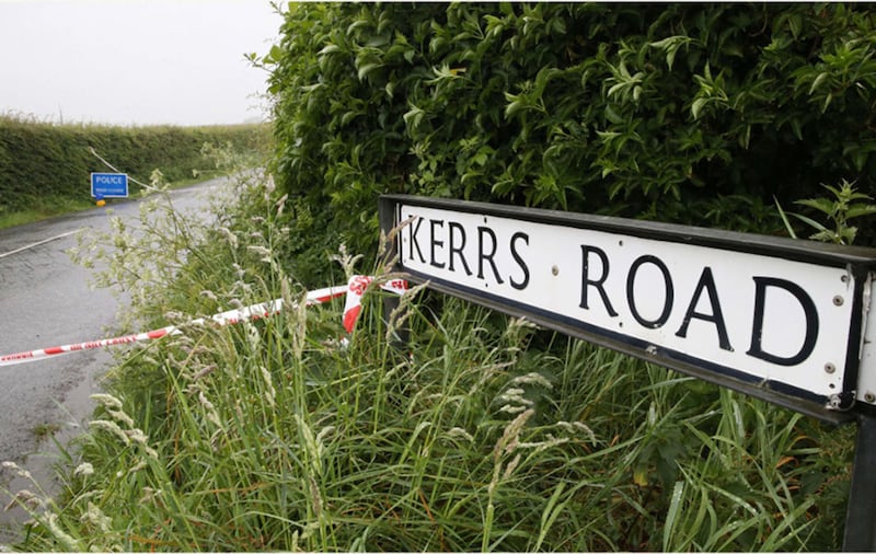 &nbsp;The road where the gunman's car was found burnt out. Picture by Hugh Russell