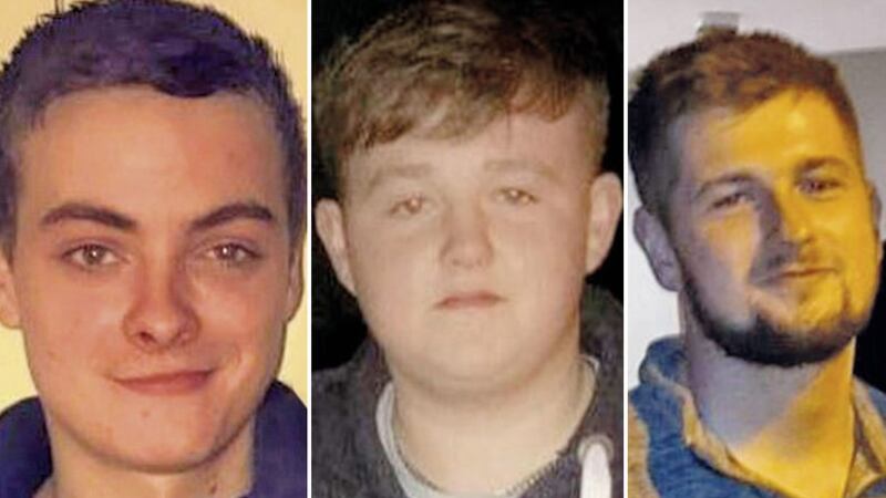 (l-r) Nathan Corrigan, Peter McNamee and Peter Finnegan died in the crash in Co Tyrone &nbsp;
