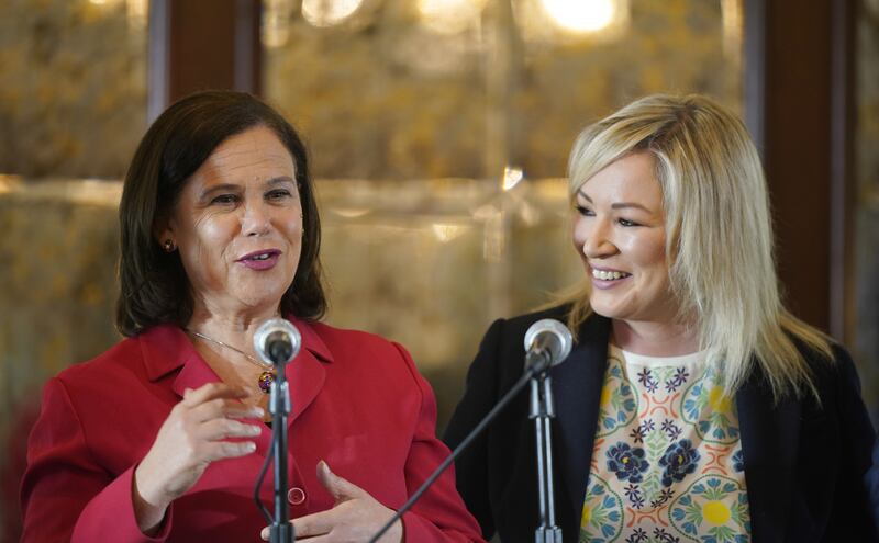 Mary Lou McDonald and Sinn Fein vice president Michelle O’Neill
