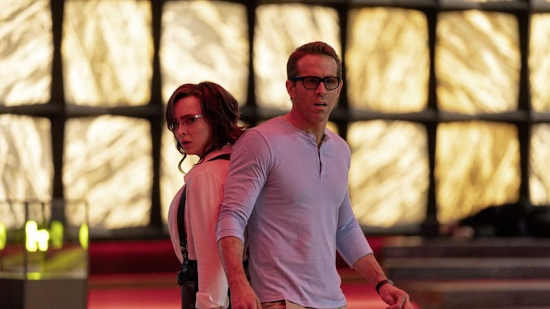 Free Guy: Jodie Comer as Molotov Girl and Ryan Reynolds as Guy 