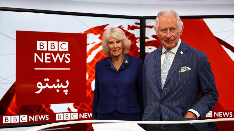The Prince of Wales and Duchess of Cornwall have visited BBC World Service to mark its 90th anniversary.