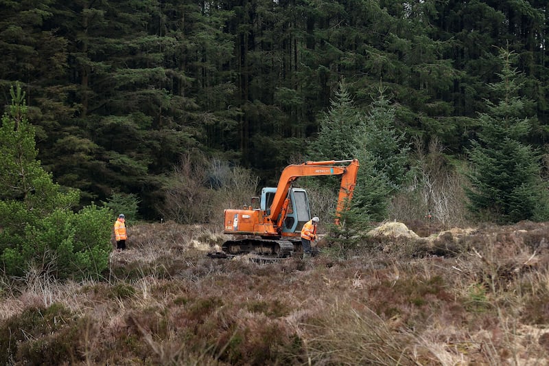 ICLVR investigators at Bragan Bog, Co Monaghan where a 'historic' mortar was found. Picture by Mal McCann