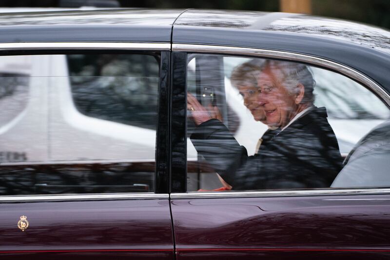 Charles and Camilla leaving Clarence House in London on Tuesday
