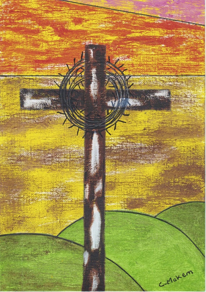 The Empty Cross of Holy Saturday, by Catherine Makem 