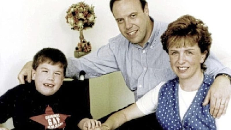 Diane and Nigel Dodds with their son Andrew, who died in 1998 
