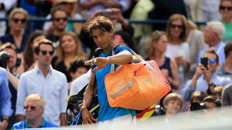Rafael Nadal takes his leave of the Queen's Club following his first round defeat to Alex Dolgopolov on Tuesday <br />Picture: PA&nbsp;