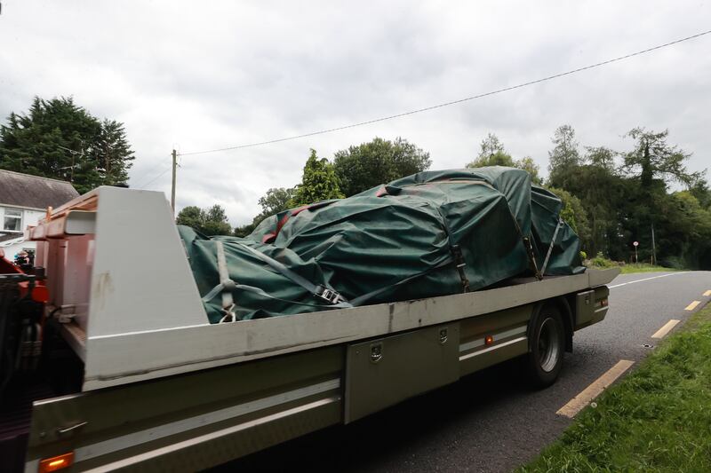 The scene on the N54 at Legnakelly, Co Monaghan, in August as a motor vehicle is removed after two teenagers were killed