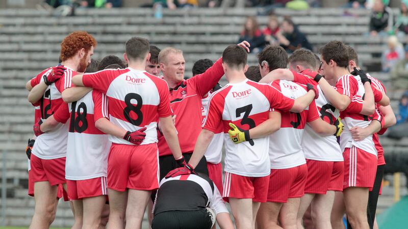 CONOR CLASS: Derry manager Damian McErlain is hoping that talisman Conor Glass (far left, number 12) is given some protection from the officials on Sunday after coming in for some rough treatment in their run to the Ulster MFC final