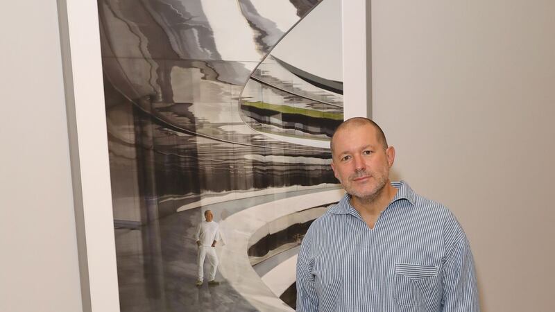 Sir Jonathan Ive is depicted in Apple’s headquarters in California.
