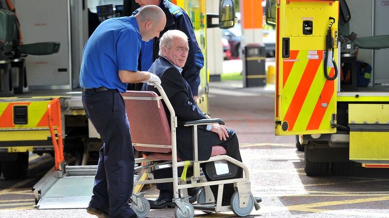 Frank McGirr was taken to hospital after falling down a flight of stairs in an Armagh courtroom