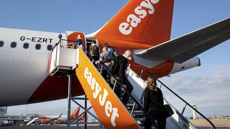 Passengers board an easyJet flight from London Gatwick to Glasgow when the airline resumed flying in June from eight UK airports. Now it is expanding its schedule to 40 per cent of normal capacity between now and September 