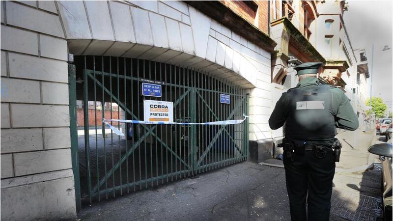 The body of a 45-year-old man was discovered in a courtyard off Donegall Street in Belfast. Picture by Hugh Russell 