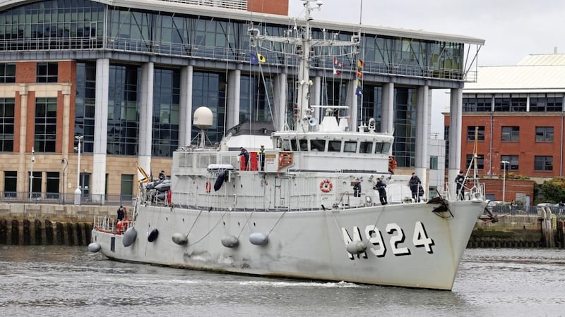 Three day visit of eight NATO ships to Belfast Northern Ireland berthing right beside the SSE Arena in Belfast. Picture by Mal McCann 