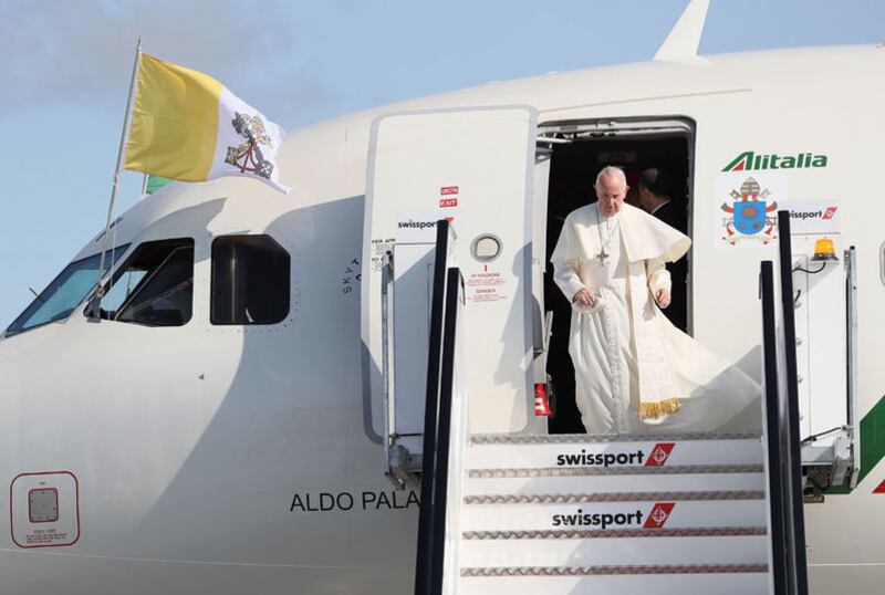 &nbsp;The Pope arriving in Dublin