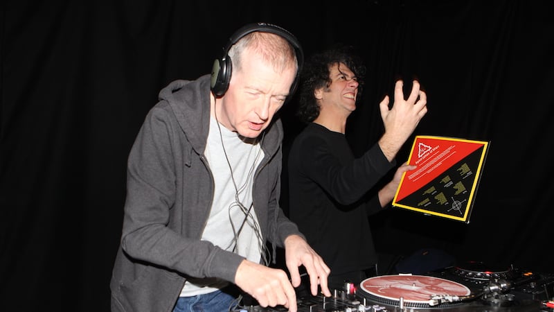 Steve Davis DJing in the Black Box in Belfast with Kavus Torabi as part of the Cathedral Quarter Out to Lunch festival&nbsp;