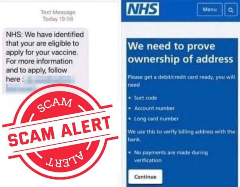 <strong>CYBER CRIME SURGE: </strong>Cyber crime is on the rise in NI and Police are aware of a new phishing text message scam circulating telling people that they are &lsquo;eligible&rsquo; for the Covid 19 vaccination