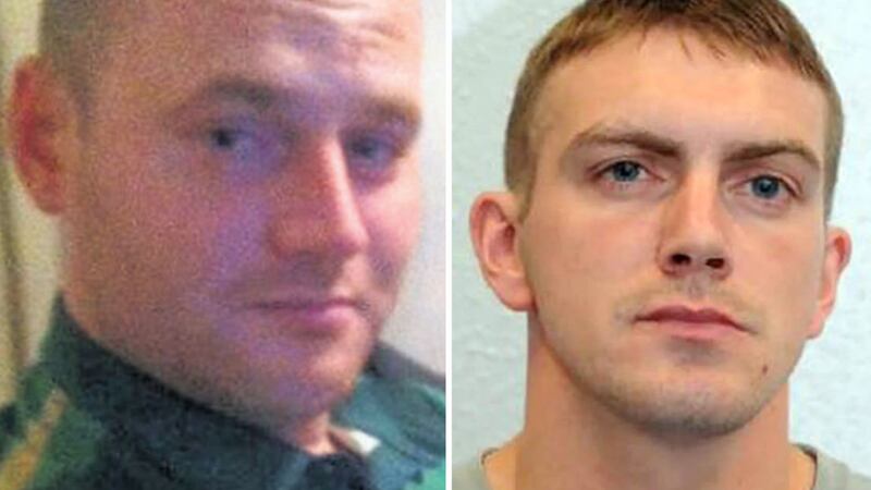 Niall Lehd (left) was mentioned during court hearings connected to British soldier Ciaran Maxwell last year&nbsp;