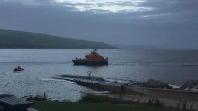 The Larne RNLI crew was tasked on Tuesday evening to two kayakers who got into difficulty off Ballygally Head on the Co Antrim coast. Picture by Donna McMaster 