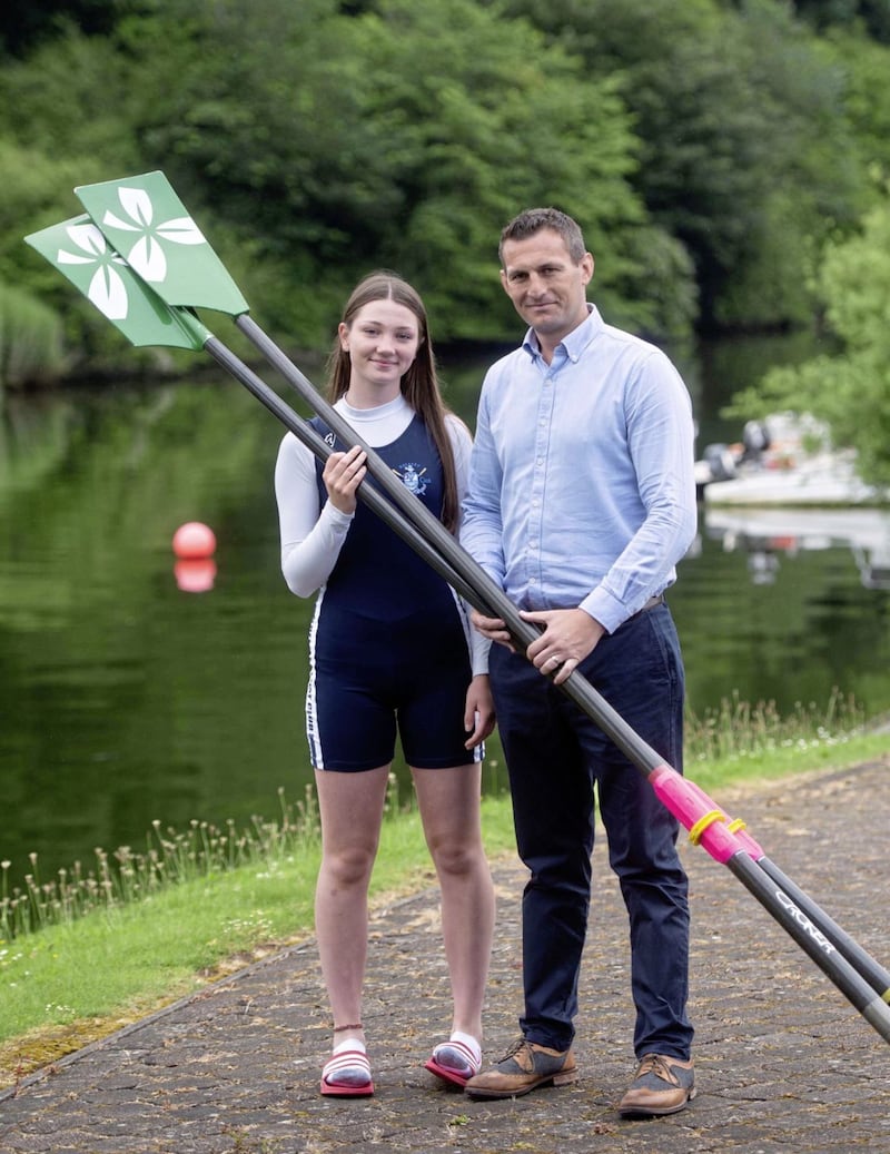 Patti Mullin at The Belfast Boat Club with club manager Paul Shaw.  Picture Mark Marlow 