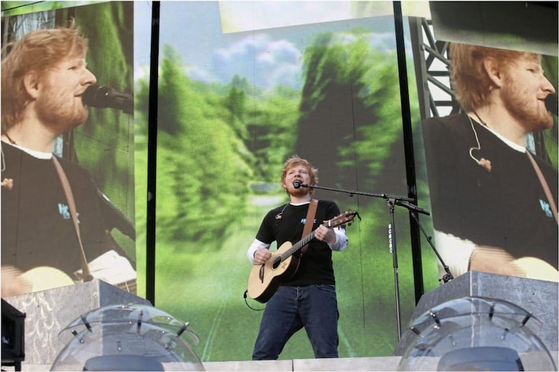 Ed Sheeran live in Belfast last night. Picture by Hugh Russell
