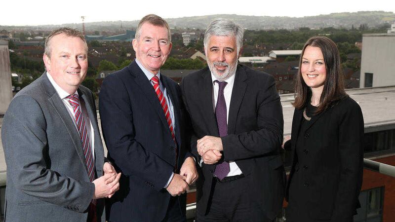 Launching the new Housing Executive contracts is the Housing Executive&rsquo;s Paul Isherwood, director of asset management, Gerry Flynn, director of housing services, chief executive Clark Bailie and Serena Hylands, assistant managing director of CTS Projects 