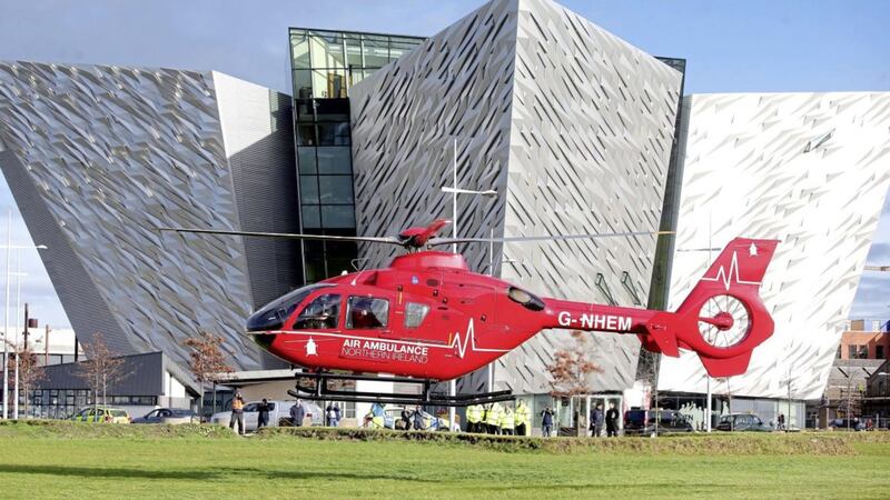 One of the two helicopters which will deliver Northern Ireland&#39;s first ever Helicopter Emergency Medical Service 