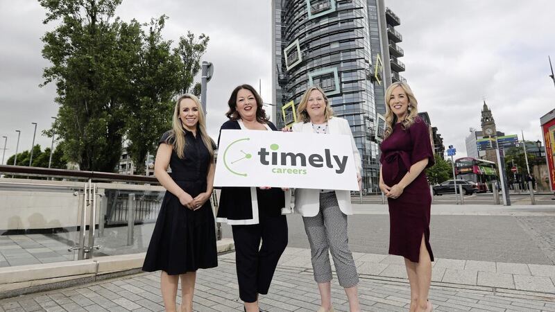 Launching Timely Careers&rsquo; new partnership with Staffline Ireland are (from left) Laura Dowie, director Timely Careers; Tina McKenzie, chief executive Staffline Ireland. Roseann Kelly, chief executive WIB Group, and Caroline Feeney, director of marketing and public affairs at Staffline Ireland 