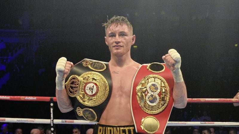 Ryan Burnett won a unanimous decision victory over the Kazak fighter Zhanat Zhakiyanov for the WBA bantamweight title on Saturday night. Picture by Colm Lenaghan, Pacemaker Press 