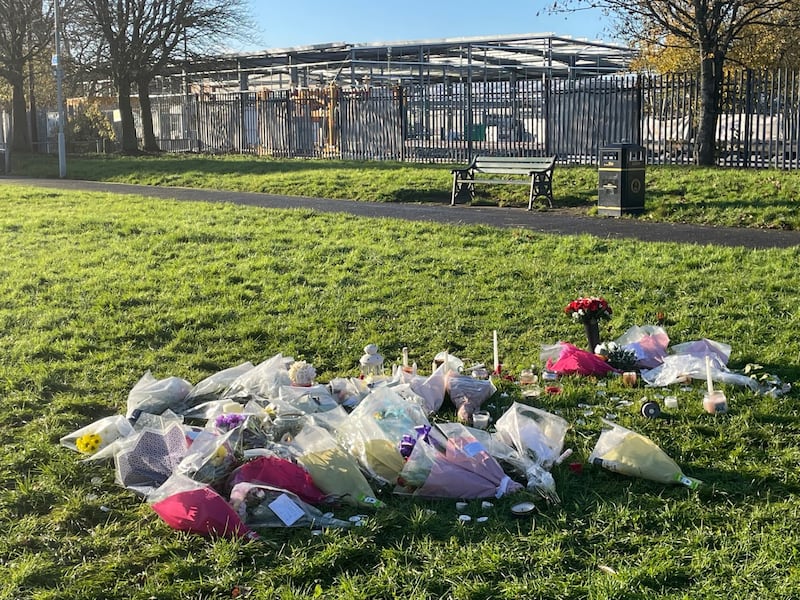 Floral tributes left at the scene in Wolverhampton