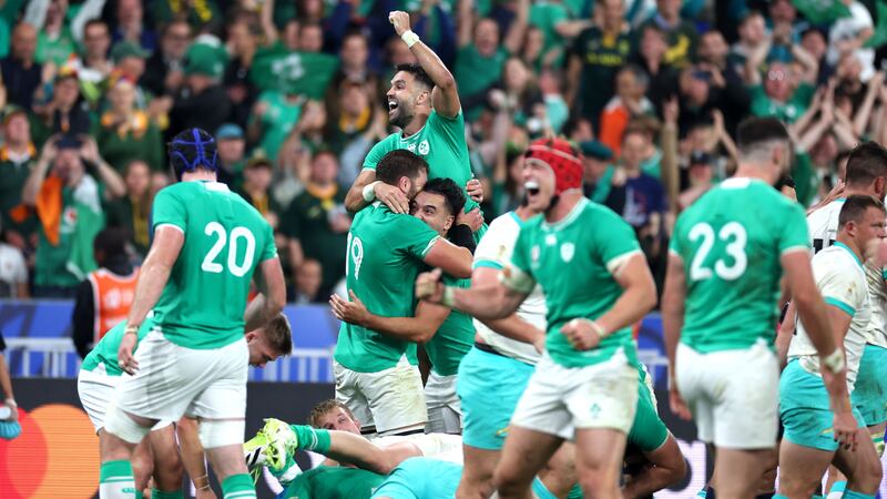 Ireland celebrated a brilliant victory over defending champions South Africa in Paris (Bradley Collyer/PA)