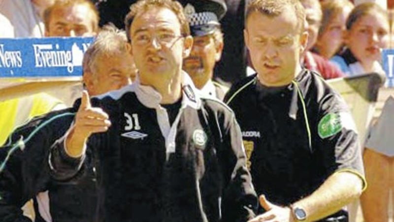 Celtic manager Martin O&rsquo;Neill during the SPL clash at Tynecastle on Sunday May 16 2005. The Bhoys went on to win 2-1 after a late Craig Beattie goal 