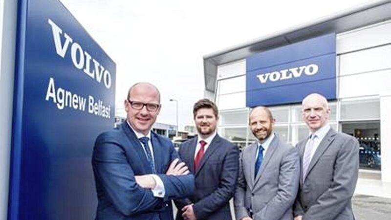 Pictured are: Volvo Belfast managing director, Sydney Pentland; Philip Houston, sales manager; Andrew McClean, service manager; and Robert Cairns, parts manager. 