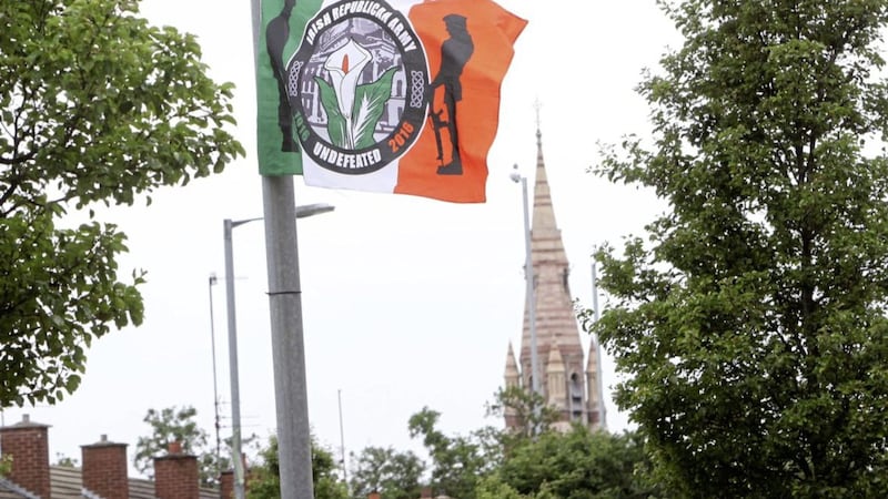 Calls have been made for IRA flags in north Belfast to be removed. Picture by Ann McManus 